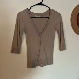 Brown 3/4 Sleeve Cardigan